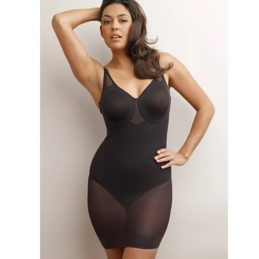 Miraclesuit Sheer Shaping Bra Slip Shapewear 2780 Black Size 34C